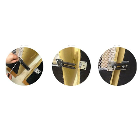 Two Piece Furniture Hinges And Sofa Connector Buckles Set showcasing metal fittings installed on modular sectional sofas