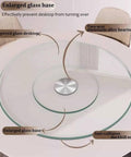 Heavy-Duty 39 Inch Lazy Susan Tabletop Serving Tray Made of Explosion-Proof Tempered Glass, 360 Degree Rotating Round Plate