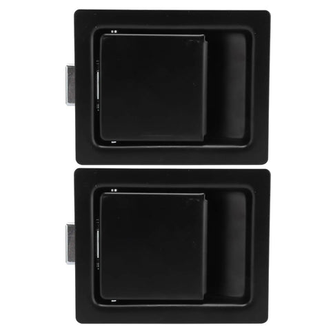 Heavy Duty Flush Mount Paddle Handle Latch Set For Trucks RVs And Rugged Toolboxes With Slick Black Coating Delivers Tough As Nails Security And Smooth Operation Daily