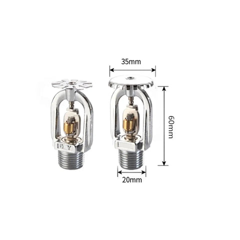 5 Piece Outdoor Fire Sprinkler Head DN15 72 Degree Fusible Alloy Set Low Temp Resistant, showing two chrome-plated sprinkler heads.