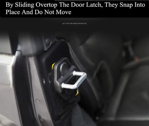Door Lock Trim Decoration Covers For Jeep Wrangler JL JLU 2018 2026 And Gladiator JT 4-door black installed on latch