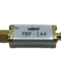 Compact 144 MHz 2 Meter Bandpass Filter With Miniature SMA Adapter for clear communication and crisp audio, close-up view.
