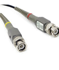 Close-up of connectors from 2 Pack 100 MHz Oscilloscope Clip Probes With Accessory Kit For Electronics Testing X1 X10 Attenuation