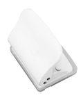 Manual 10 Hole Punch for Loose Leaf Paper A4 to A6 and B5 Sizes, 10 Sheets Capacity, Sturdy Metal Body with Flip Tray, angled view