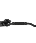 WUUWCHODC Gate Hook and Latch Closure for Cabinet Window Door made of black coated stainless steel, showing the hook design.