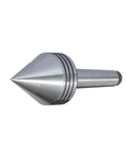 DEEFIINE MT2 heavy-duty live tailstock center for wood lathe; silver metal conical tip and cylindrical shank.