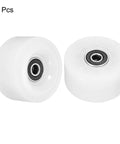 32 x 58mm PU Roller Skate Wheels With Bearings, 4 Pack Quad Replacement For Indoor Outdoor Skates, 82A Hardness, White