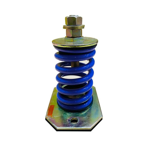 Rock Solid Open Spring Vibration Isolator 660 Lb Capacity One Inch Purple Deflection With Thick Ribbed Rubber Pad, heavy duty spring mount.