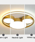 Cartoon Dope Mouse Ceiling Light Featuring Mickey Style Gold Metal Chandelier with warm, neutral, white light settings