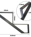 Two Step Steel Stair Frame For Outdoor Decks Nineteen Point Two Inch Rise with bracket support and measurements diagram