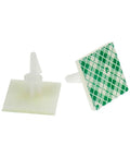 Peel And Stick 30 Piece PCB Standoffs 0.5 Inch Thick Spacers with green patterned surface for circuit board assembly.
