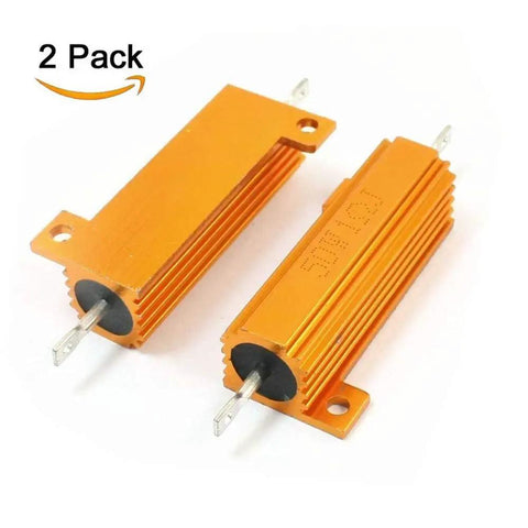 Heavy Duty Aluminum Heatsink Resistor 50 Watt 10 Ohm Chassis Screw Mount Wirewound Electrical Component 2 Pack