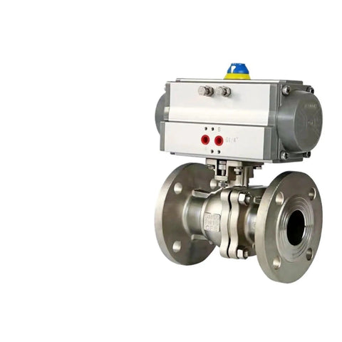 Heavy Duty Stainless Steel Pneumatic Ball Valve With Precision Flange Connection For Scalding Steam Regulation And Bulletproof Industrial Line Shutoffs, DN125 size.