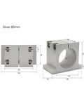 Built Tough CNC Spindle Clamping Bracket For 65Mm And 80Mm Motors Premium Aluminum Alloy Design, 80mm size, silver finish.