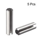 Slotted Spring Pin M6 X 60mm 304 Stainless Steel Split Roll Dowel Pins Tension Pins Plain Finish 5 Pack, two visible pins