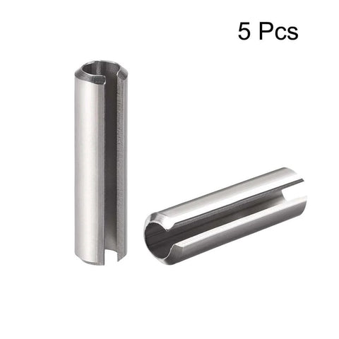 Slotted Spring Pin M6 X 60mm 304 Stainless Steel Split Roll Dowel Pins Tension Pins Plain Finish 5 Pack, two visible pins
