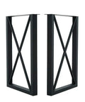 Industrial Triangle Table Legs 28 Inch Set Of 2 Cast Iron Welded Black Desks Nightstands Coffee Tables Diy Ready With Four Adjustable Pads