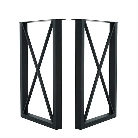 Industrial Triangle Table Legs 28 Inch Set Of 2 Cast Iron Welded Black Desks Nightstands Coffee Tables Diy Ready With Four Adjustable Pads