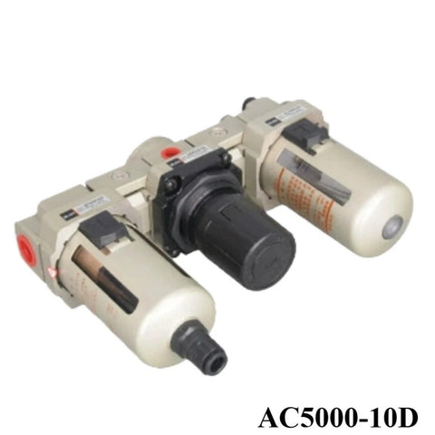 Heavy Duty Pneumatic FRL Combination Unit For Clean Dry Compressed Air Systems With Filter Regulator Lubricator Fiber Core AC5000-10D