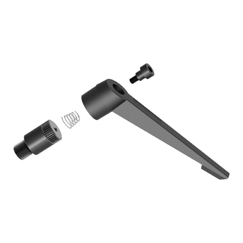 Exploded view of 5Pcs Clamping Lever Handles M8 x 16mm Male Thread Adjustable Quick Release components, showing handle, bolt, and spring.