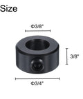 Four Piece Set Screw Shaft Collars For Three Eighths Inch Bore, Three Quarters Inch Outside Diameter, Heavy Duty Carbon Steel