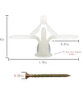 Drywall Anchor Kit With Hollow Wall Anchors And Screws Self Drilling Nylon Fasteners For Drywall Includes 30 Anchors And 30 Screws