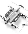Foolproof Wood Door Grooving Positioner Featuring Flexible Door Hinge Router Template, 450mm by 350mm aluminum base for precise routing.