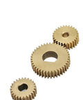 Copper Gear Wheel 26 Teeth 0.7 Module D Hole Flat Gear 19.6mm Diameter 5mm Thick with various bores displayed