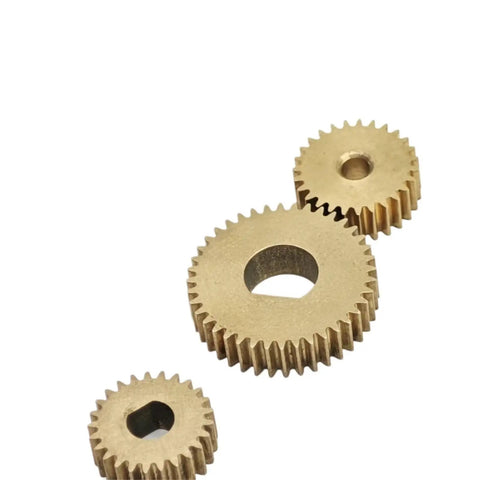 Copper Gear Wheel 26 Teeth 0.7 Module D Hole Flat Gear 19.6mm Diameter 5mm Thick with various bores displayed