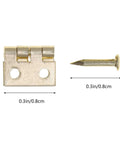 Mini Brass Cabinet Hinges For 1 To 12 Dollhouse Furniture With 48 Screws, 12 Pcs Durable DIY Closet Hinges, Small Hinges Open To 10 By 8 Mm