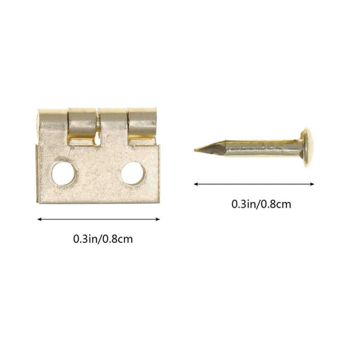 Mini Brass Cabinet Hinges For 1 To 12 Dollhouse Furniture With 48 Screws, 12 Pcs Durable DIY Closet Hinges, Small Hinges Open To 10 By 8 Mm