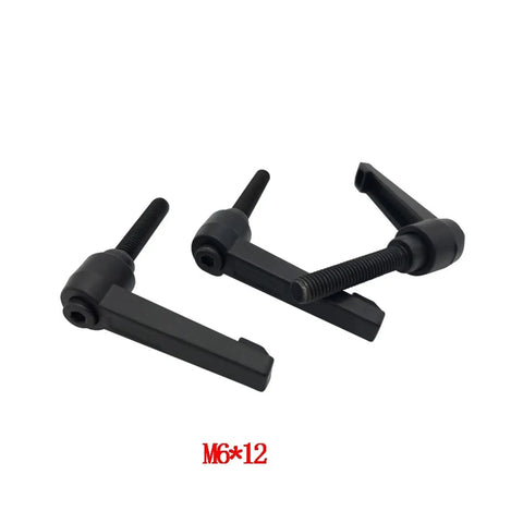 5Pcs M6 x 12mm Handle For SBR Bearing Block And Linear Rail Guide Shaft Support For CNC, shown in black finish.