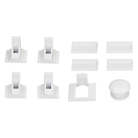No Drill Magnetic Cabinet Lock For Child Safety, 2 Pack, Easy One Hand Operation With Strong Adhesive Tape, Concealed Drawer Lock set