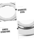 Close-up of Straight Up Sharp Set 5 Pack Decorative Fire Sprinkler Cover Plates in stainless steel showing simple structure.
