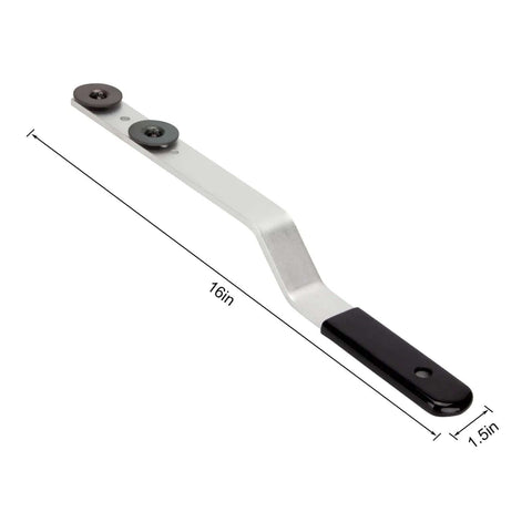Sixteen Inch Duct Stretcher with Offset Handle for Ductwork and Sheet Metal, showing offset design and sliding washers