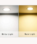Recessed Lighting Housing Trim Kits Aluminum Embedded Panel Light for Home Indoor Gold, Led Ceiling Spotlight Floodlight decorative fixture showing white and warm light options.