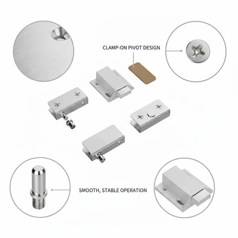 3Mm-12Mm Glass Compatibility Frameless Door Hinges Stainless Steel Clamp-On Pivot Hardware with smooth, stable operation