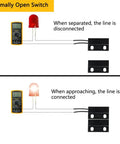 Diagram showing how Wired Door Window Contact Sensor Two Pack Micro Normally Open Reed Switch operates with alarm systems.