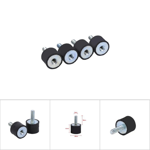 Knock Out The Buzz With These Pro Grade M6 Rubber Isolator Mounts Four Pack, 20mm by 15mm size for effective vibration isolation.