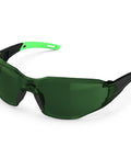 Heavy Duty Laser Safety Glasses Beast Mode OD4 Eye Protection Blocking 180NM To 660NM UV And Green Lasers with green frame and anti-fog lenses.