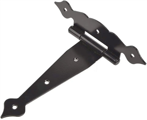 Premium Heavy Duty T Hinge For Barn Doors And Entry Gates Featuring Secure Left Or Right Turn Options Solid Steel Design side view with a matte finish.