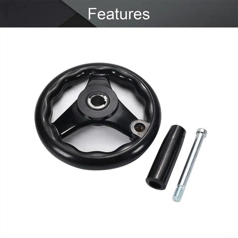 Three Spoke Handwheel With Revolving Handle For Milling Machines And Lathes, Adjustable Black Hand Wheel Fits 125 160 200 Mm Diameters
