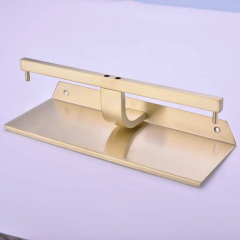 Dual Roll Toilet Paper Holder With Phone Shelf In 304 Stainless Steel Rust Proof Brushed Gold Finish Dope Modern Luxury Look
