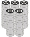Pack Of 50 Pro Badass 2210 2Rs Deep Groove Radial Ball Bearings 50X90X23 Mm featuring stacked silver bearings with black seals.
