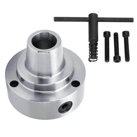 Ycauty 5 In Precision Lathe Collet Chuck With 0.0006 TIR Runout Accuracy And Complete Tooling Kit For Pro Machining Jobs, showing chuck and accessories.