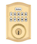 Keyless Smart Lock Deadbolt With Z-Wave Technology For Home Security And Automation, illuminated keypad, polished brass finish