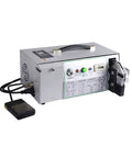 Heavy Duty Electric Terminal Crimping Machine With Constant Speed Motor, compact metal unit with control panel and foot pedal.