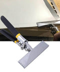 6 Inch Hand Seamer with straight jaw in use, bending sheet metal, one quarter inch bend increment, with double dip grip