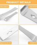 Two Piece Stainless Steel Pry Bar Scraper Set With Seven And A Quarter Inch And Nine And A Quarter Inch Flat Bars, Heavy Duty Nail Puller