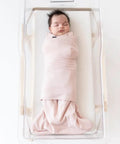 Buttery Soft Bamboo Sleep Sack Swaddler With Dual Zipper And Removable Velcro Band Breathable Rayon From Bamboo 1 Tog in blush color